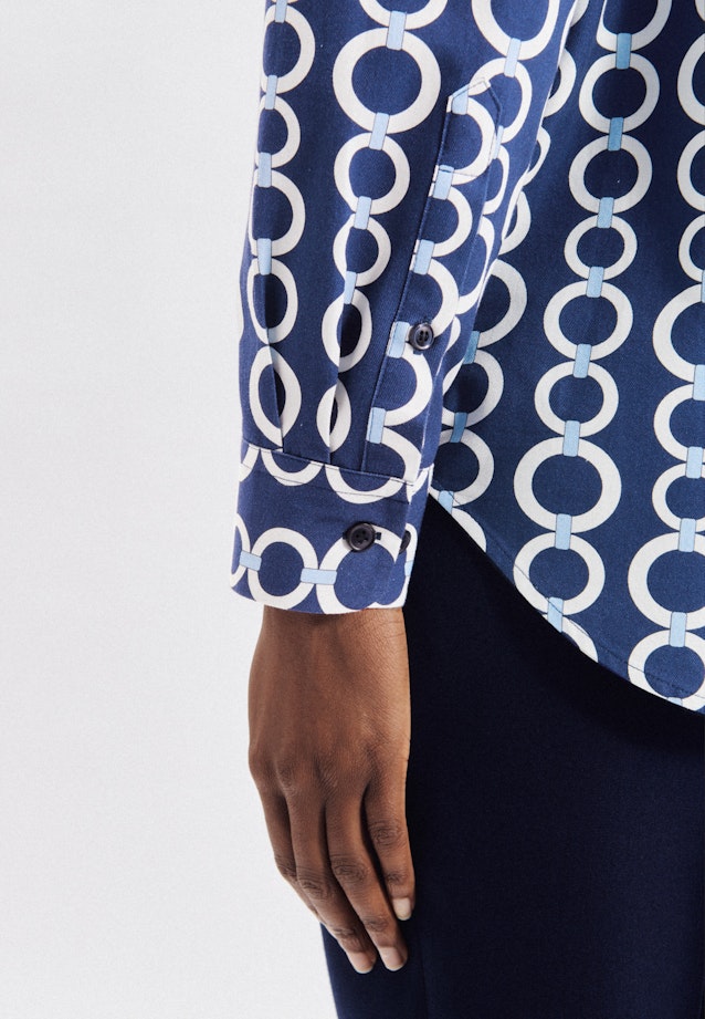 Chemisier Imprimé chaîne in Bleu moyen |  Seidensticker Onlineshop