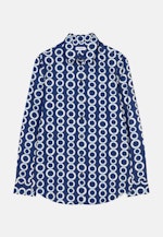 Regular fit Hemdbluse Kettenprint in Mittelblau |  Seidensticker Onlineshop