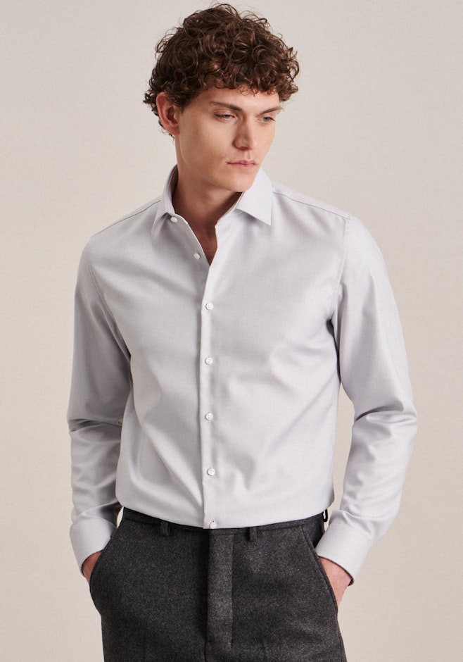 Slim Business Hemd Uni in Grau | Seidensticker Onlineshop