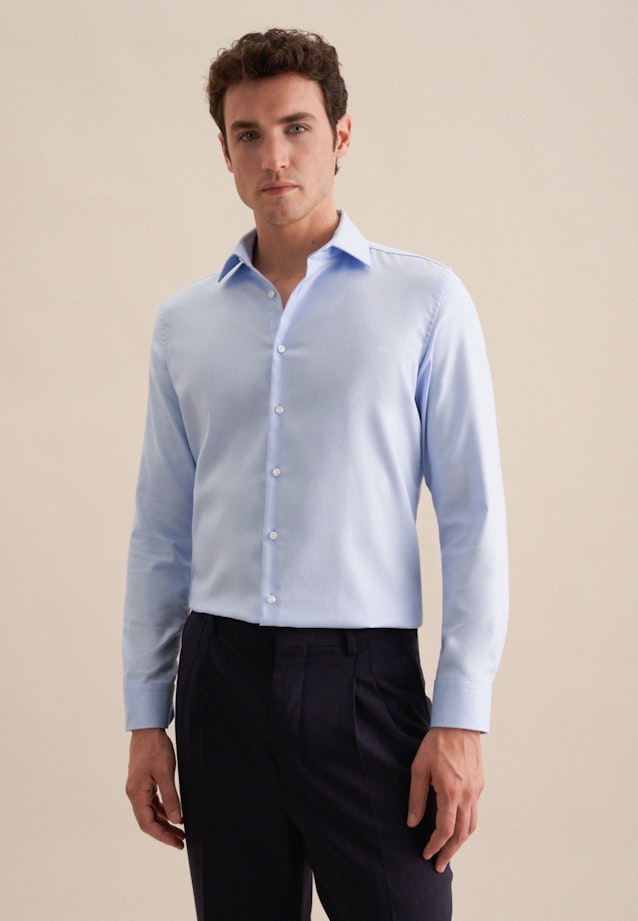 Chemise Business Slim Twill (sergé) Col Kent in Bleu Clair |  Seidensticker Onlineshop