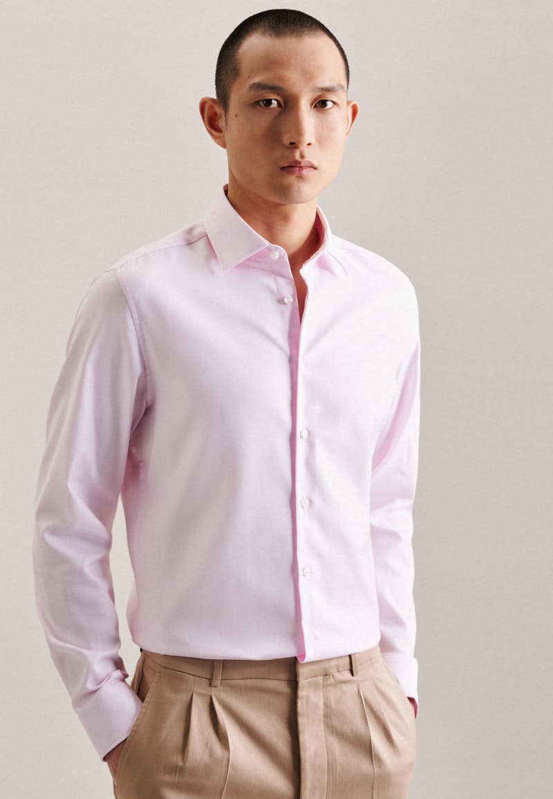 Easy-iron Twill Business Shirt in Slim with Kent-Collar