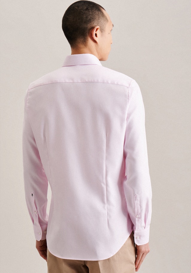 Bügelleichtes Twill Business Hemd in Slim mit Kentkragen in Rosa/Pink | Seidensticker Onlineshop