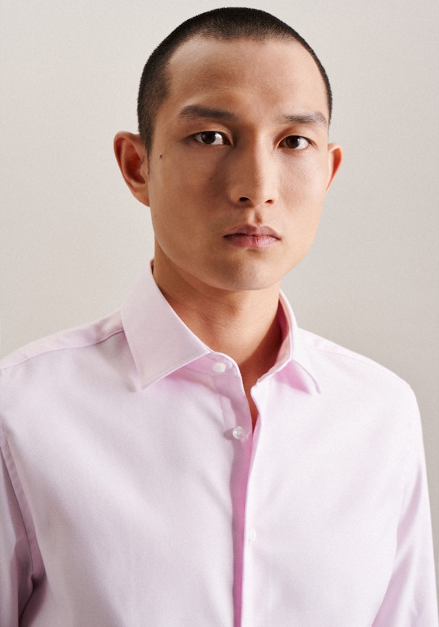 Bügelleichtes Twill Business Hemd in Slim mit Kentkragen in Rosa/Pink |  Seidensticker Onlineshop