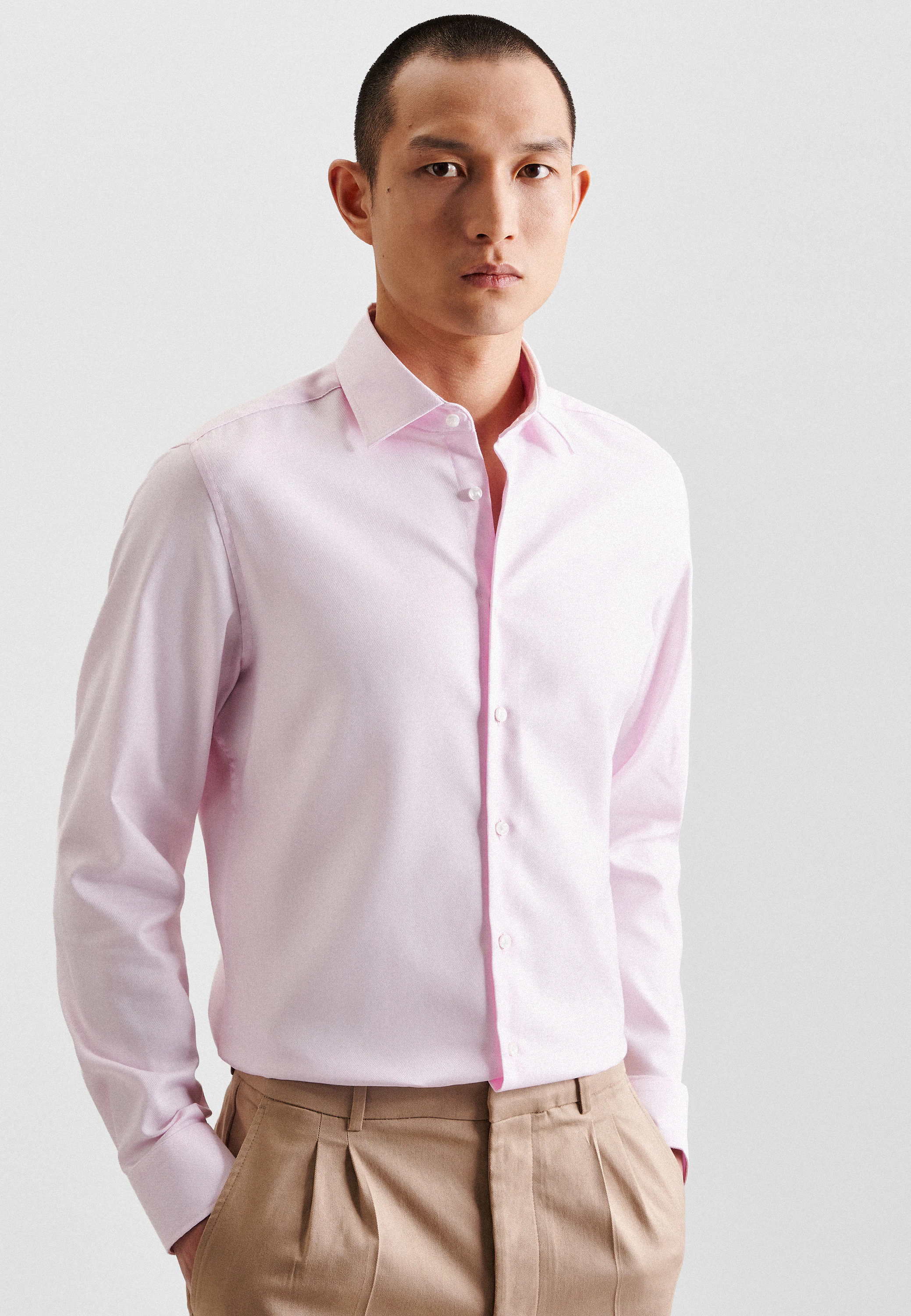 Slim Business Hemd Uni Rosa/Pink 41