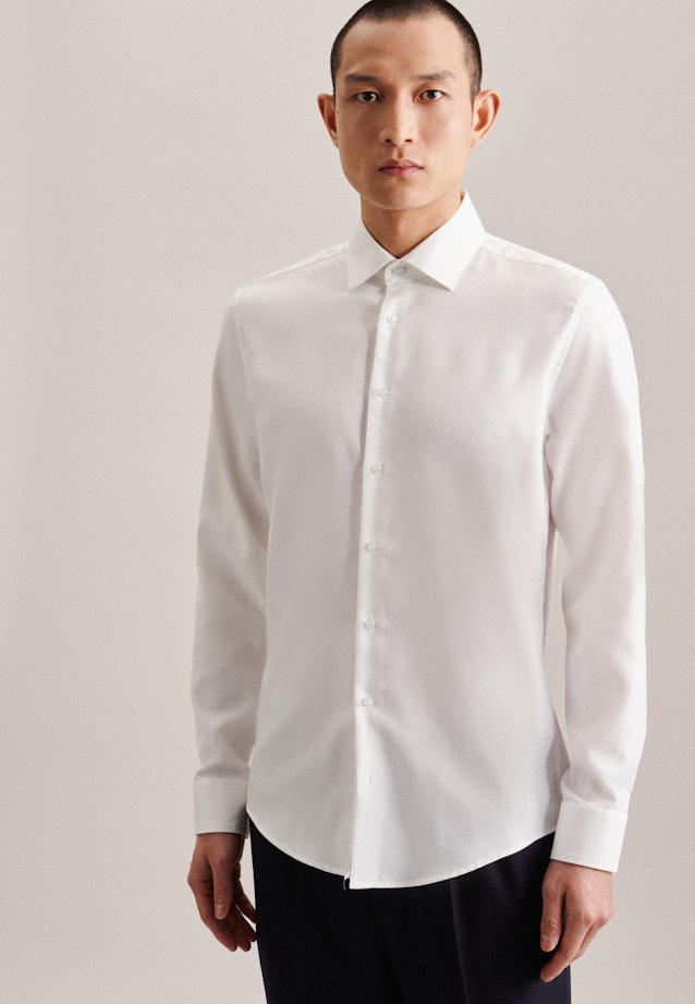 Easy-iron Twill Business Shirt in Slim with Kent-Collar in Ecru |  Seidensticker Onlineshop