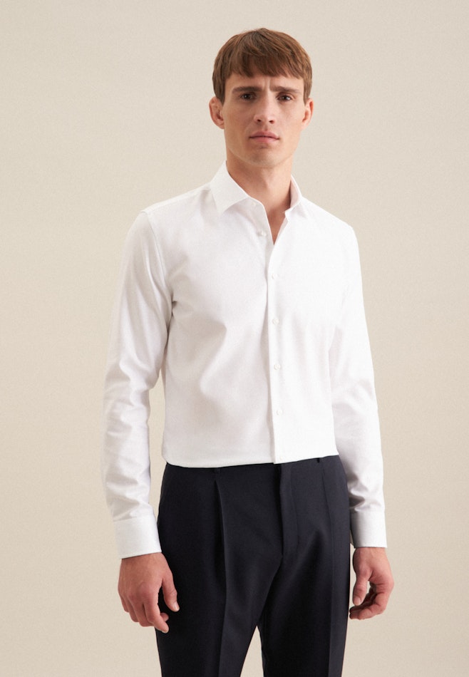 Easy-iron Twill Business Shirt in Slim with Kent-Collar in White | Seidensticker online shop