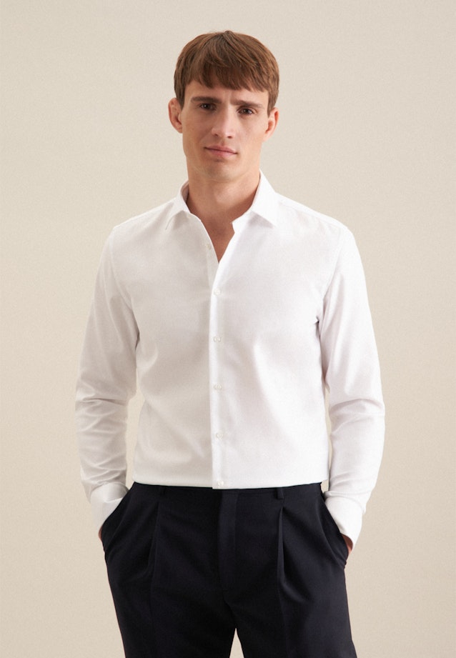 Chemise Business Slim Twill (sergé) Col Kent in Blanc |  Seidensticker Onlineshop