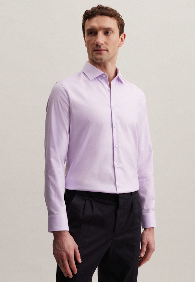 Easy-iron Twill Business Shirt in Slim with Kent-Collar in Purple | Seidensticker online shop