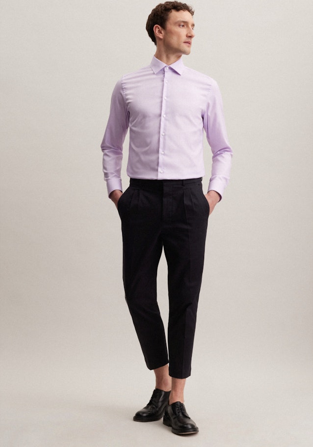 Easy-iron Twill Business Shirt in Slim with Kent-Collar in Purple |  Seidensticker Onlineshop
