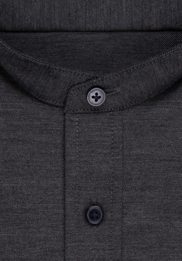 Bügelleichtes Twill Business Hemd in Regular mit Stehkragen in Grau |  Seidensticker Onlineshop