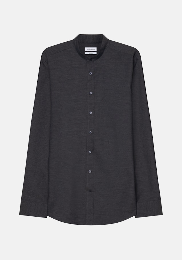 Easy-iron Twill Business Shirt in Regular with Stand-Up Collar in Grey |  Seidensticker Onlineshop