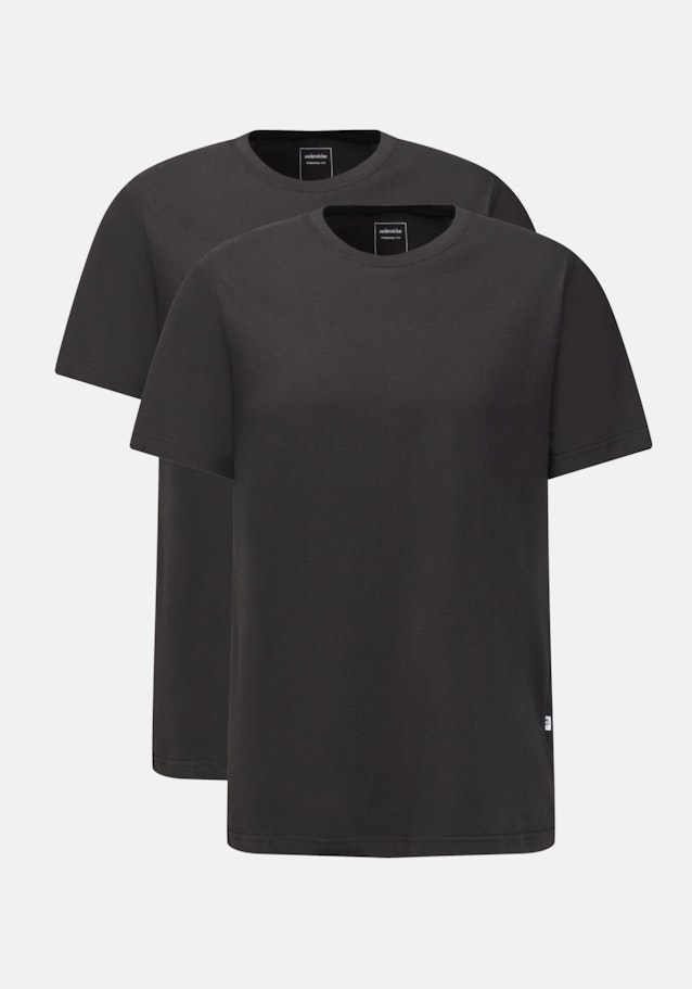 Two-Pack Rundhals Pyjama Top in Black |  Seidensticker Onlineshop