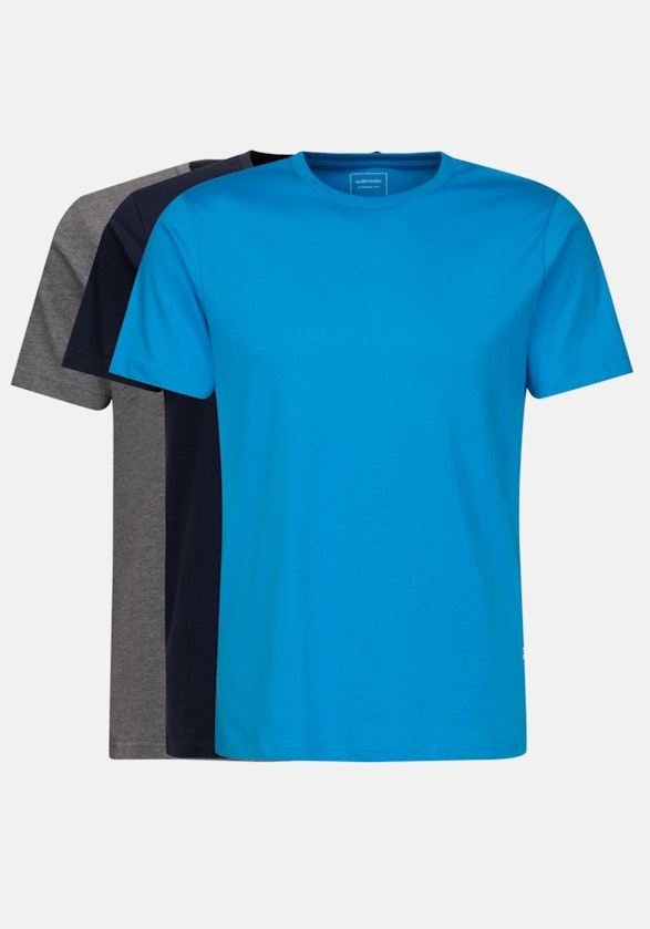 Three-Pack Rundhals Pyjama Top in Dark Blue |  Seidensticker Onlineshop