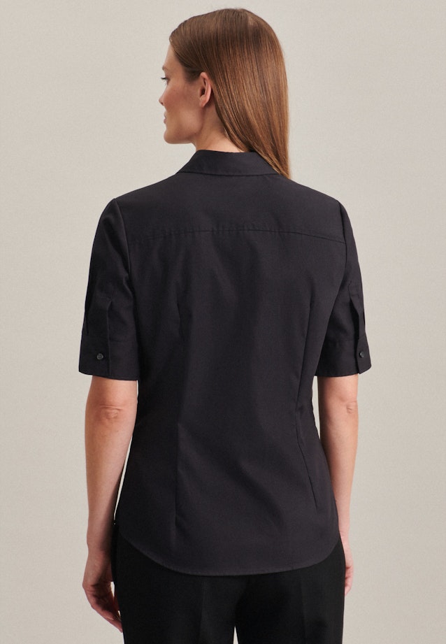 Non-iron Short sleeve Poplin Shirt Blouse in Black | Seidensticker Onlineshop