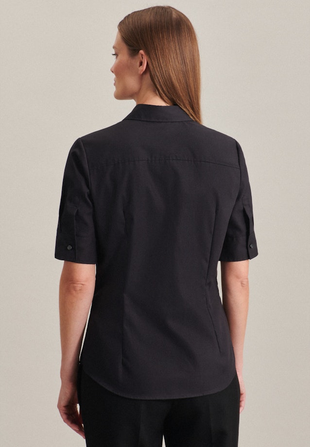 Non-iron Short sleeve Poplin Shirt Blouse in Black |  Seidensticker Onlineshop