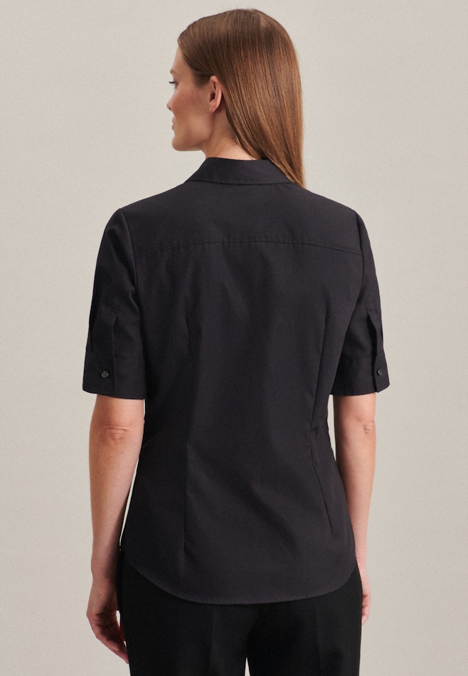 Non-iron Short sleeve Poplin Shirt Blouse in Black | Seidensticker online shop