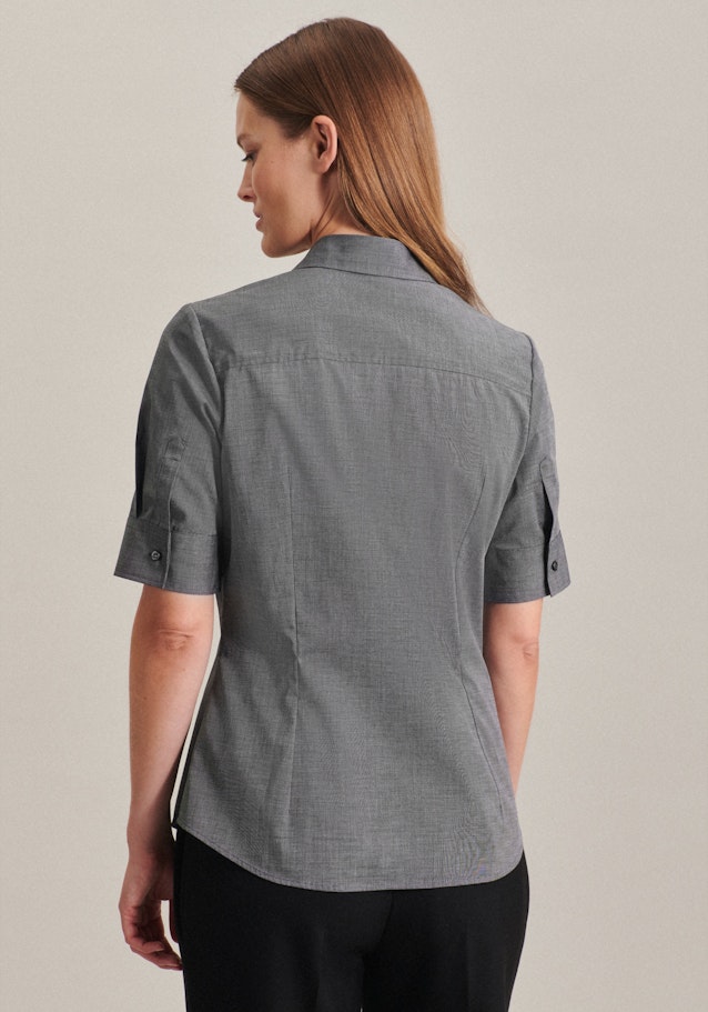 Non-iron Short sleeve Poplin Shirt Blouse in Grey |  Seidensticker Onlineshop