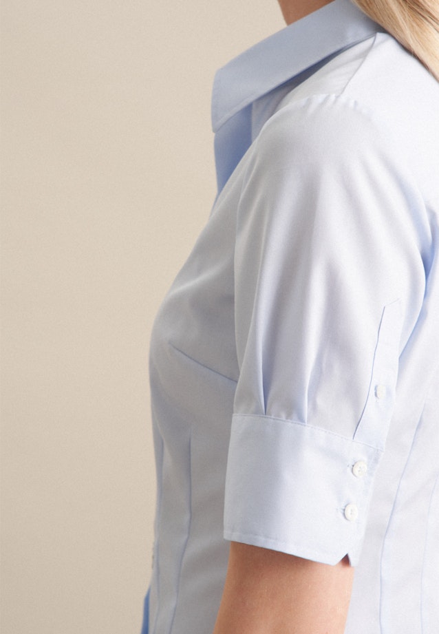 Chemisier Manche courte Popeline sans repassage in Bleu Moyen |  Seidensticker Onlineshop