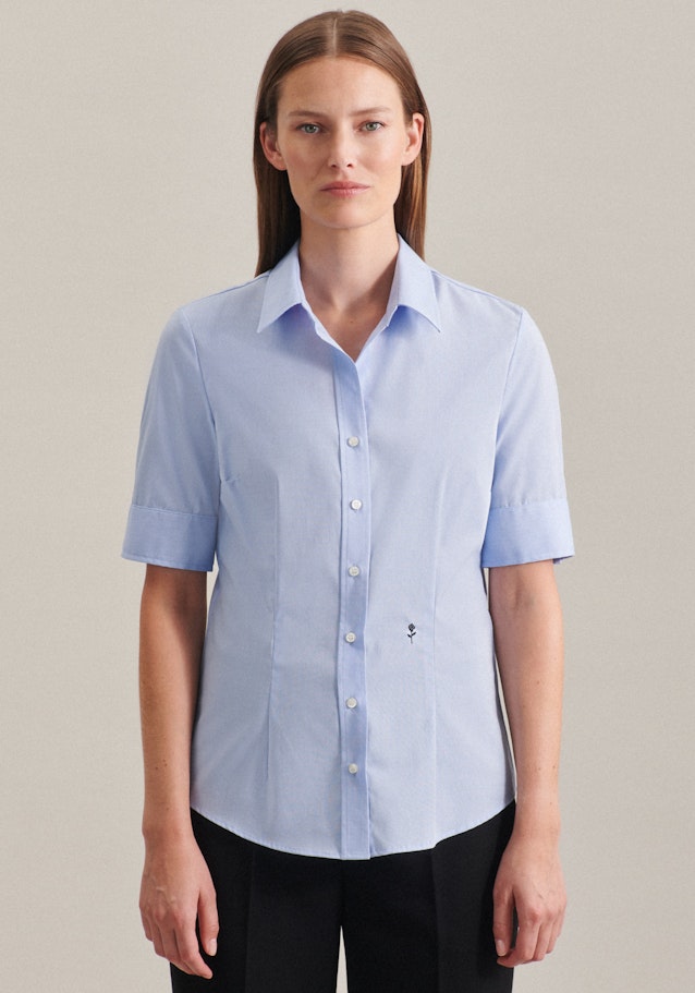 Non-iron Short sleeve Poplin Shirt Blouse in Light Blue | Seidensticker Onlineshop