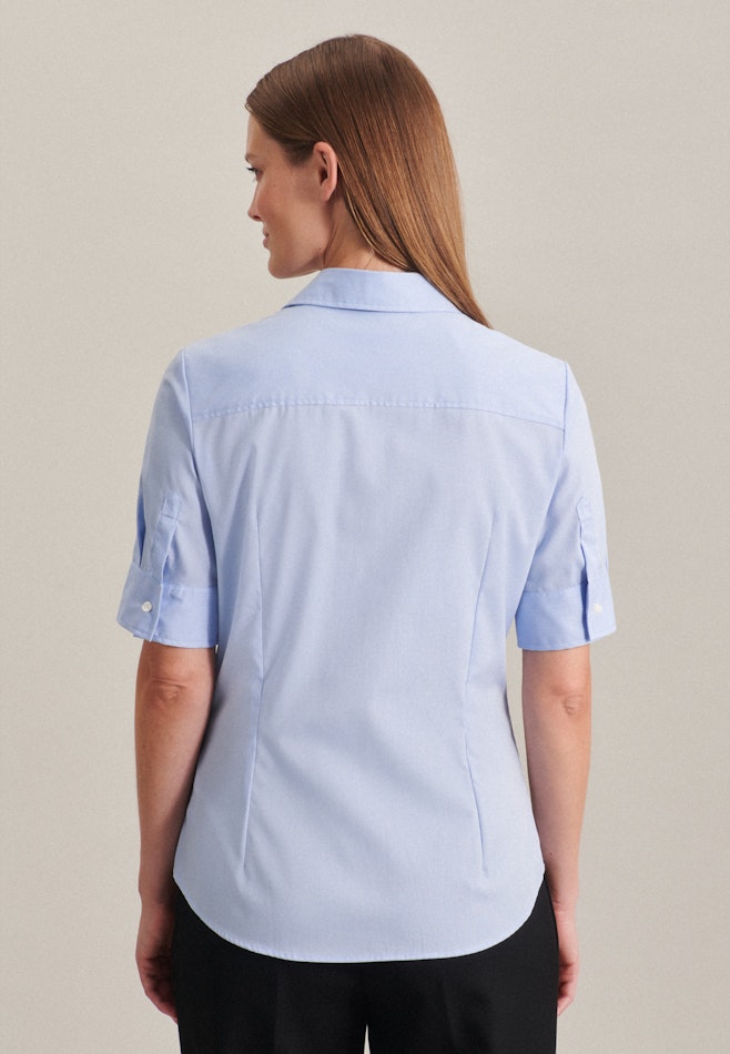 Non-iron Short sleeve Poplin Shirt Blouse in Light Blue | Seidensticker online shop