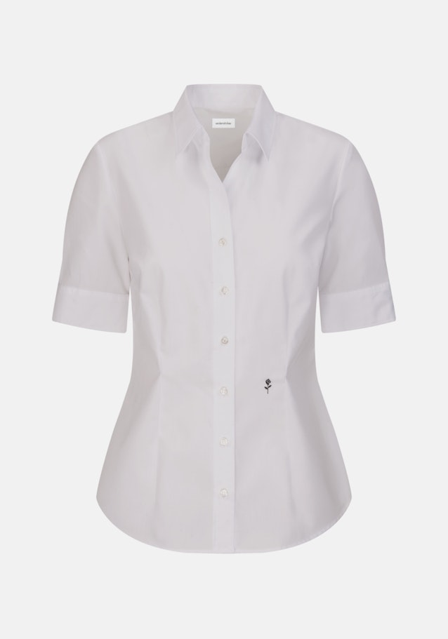 Non-iron korte arm Popeline Shirtblouse in Wit |  Seidensticker Onlineshop