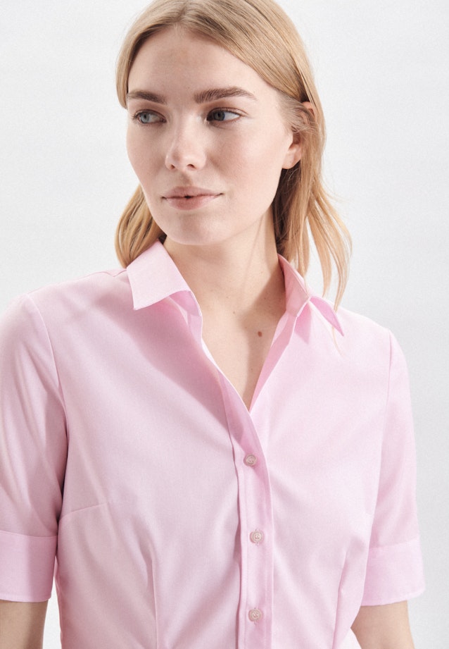 Non-iron korte arm Popeline Shirtblouse in Roze/Pink |  Seidensticker Onlineshop