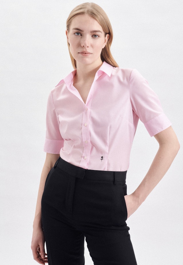 Non-iron Short sleeve Poplin Shirt Blouse in Pink |  Seidensticker Onlineshop