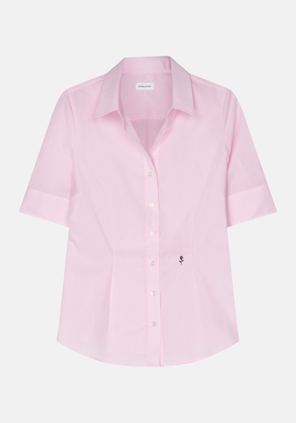 Non-iron korte arm Popeline Shirtblouse in Roze/Pink |  Seidensticker Onlineshop