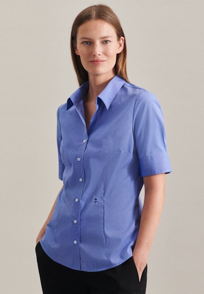 Hemdbluse Uni in Mittelblau |  Seidensticker Onlineshop