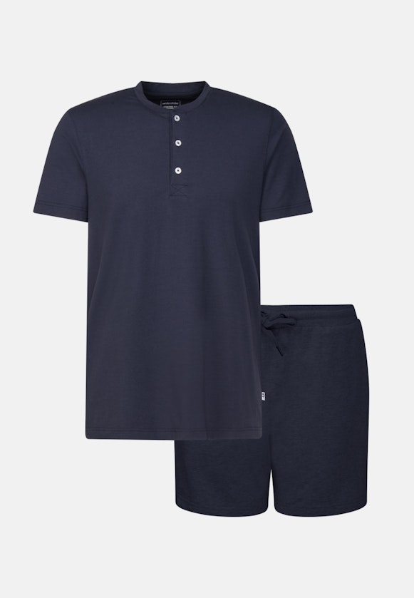 Pyjama Regular Manche Courte in Bleu Foncé |  Seidensticker Onlineshop