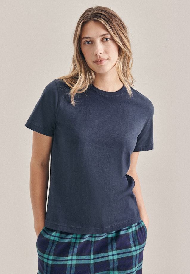 Henley collar T-Shirt in Dark Blue |  Seidensticker Onlineshop