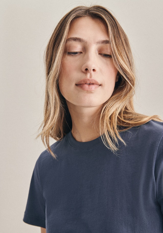 T-Shirt Uni in Bleu Foncé | Seidensticker Onlineshop