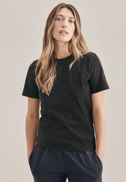 T-Shirt Uni in Schwarz |  Seidensticker Onlineshop