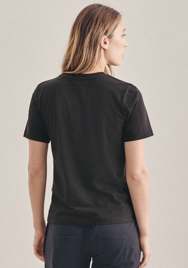 T-Shirt Regular Manche Courte Rond in Noir |  Seidensticker Onlineshop