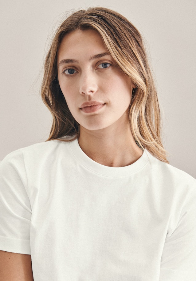 T-Shirt Regular Manche Courte Rond in Blanc |  Seidensticker Onlineshop