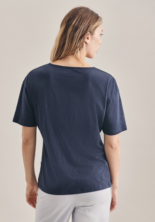 Henley collar Pyjama Top in Dark Blue |  Seidensticker Onlineshop