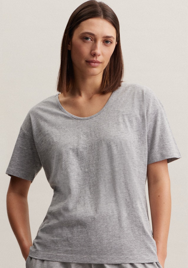 Henley collar Pyjama Top in Grey | Seidensticker Onlineshop