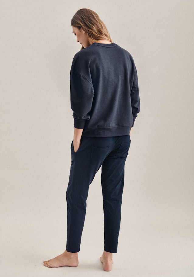 Gerader Schnitt (Normal-Fit) Pantalon de pyjama Uni in Bleu Foncé | Seidensticker Onlineshop