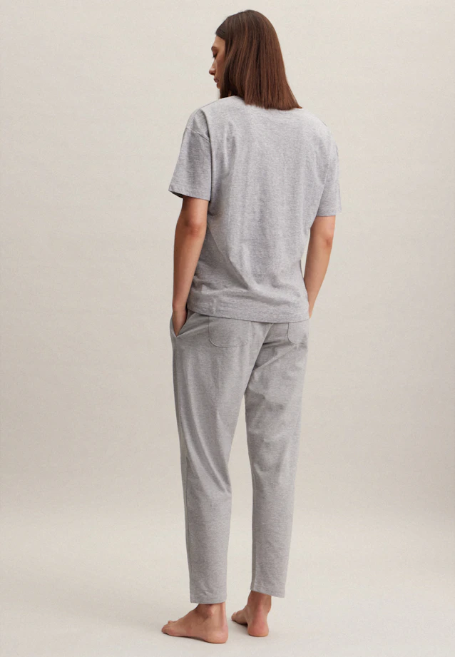 Gerader Schnitt (Normal-Fit) Pyjamahose Uni in Grau |  Seidensticker Onlineshop