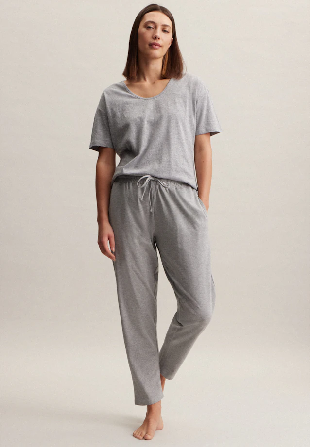 Gerader Schnitt (Normal-Fit) Pyjamahose Uni in Grau |  Seidensticker Onlineshop