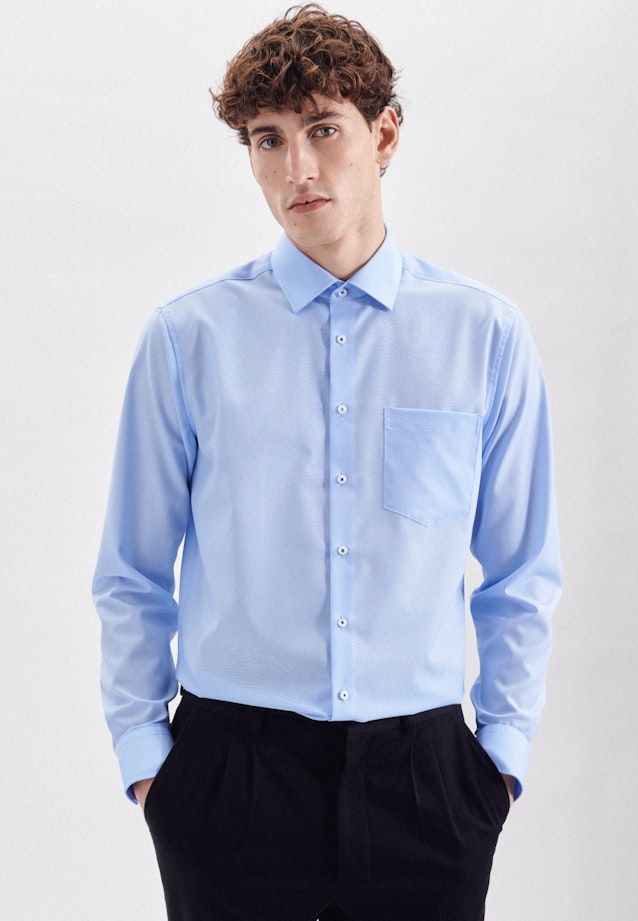 Regular Business Hemd Uni in Mittelblau |  Seidensticker Onlineshop