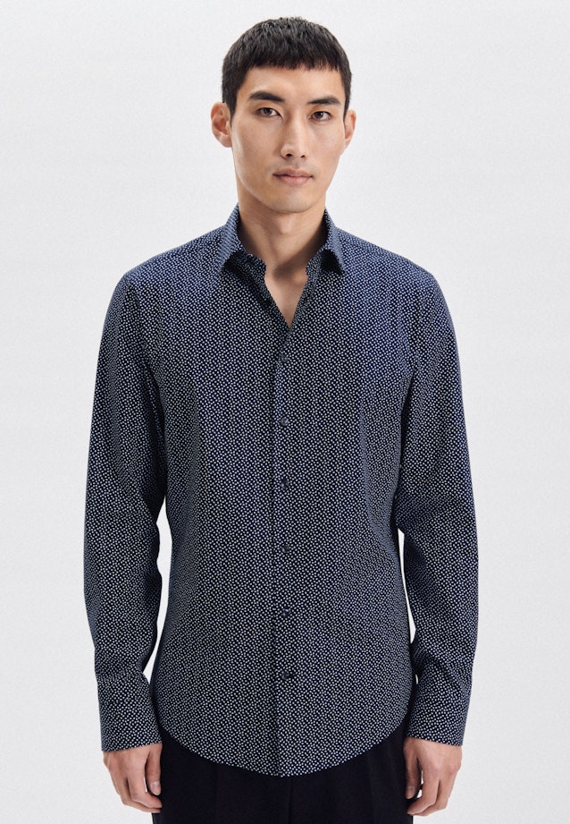 Slim Business shirt Print in Dark Blue |  Seidensticker Onlineshop