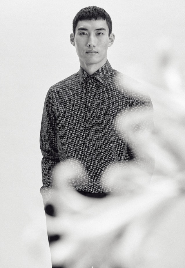 Slim Business shirt Print in Dark Blue |  Seidensticker Onlineshop