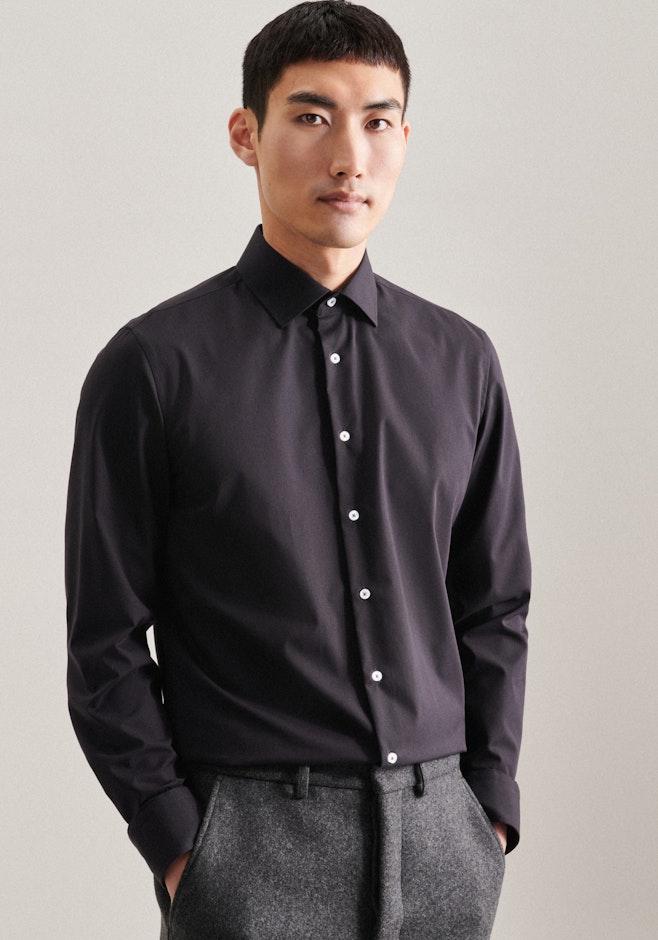 Slim Business Hemd Uni in Schwarz | Seidensticker Onlineshop