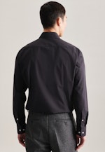 Non-iron Poplin Business Shirt in Slim with Kent-Collar in Black |  Seidensticker Onlineshop