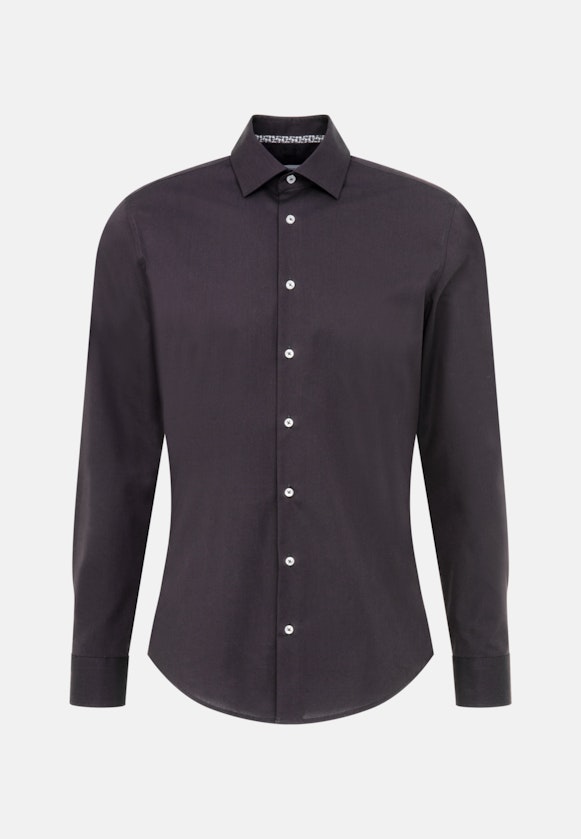 Non-iron Poplin Business Shirt in Slim with Kent-Collar in Black |  Seidensticker Onlineshop