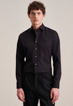 Chemise Business Slim Popeline Col Kent in Noir |  Seidensticker Onlineshop