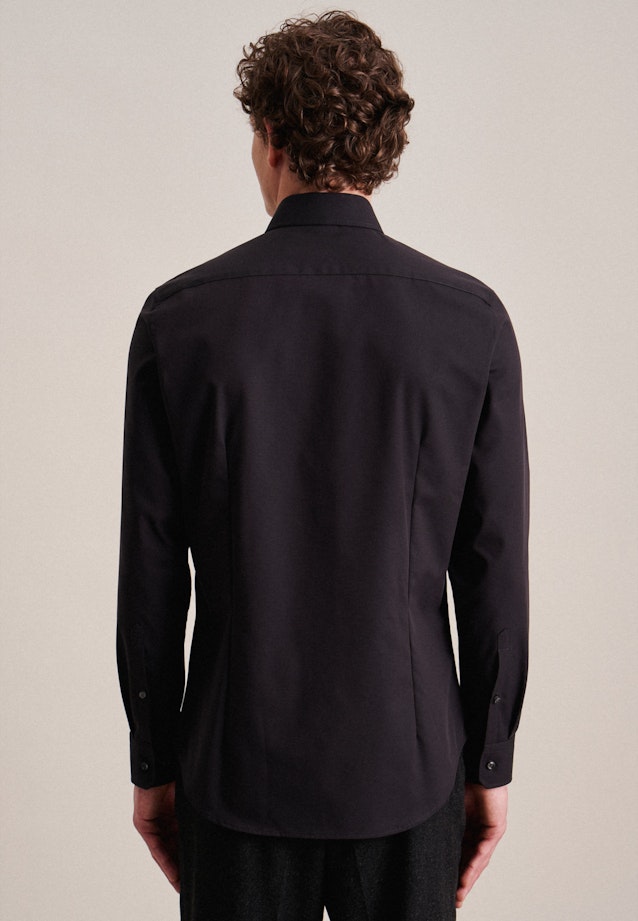 Non-iron Poplin Business Shirt in Slim with Kent-Collar in Black |  Seidensticker Onlineshop