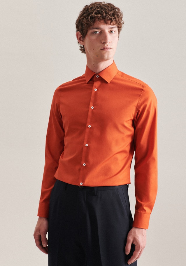 Bügelfreies Popeline Business Hemd in Slim mit Kentkragen in Orange |  Seidensticker Onlineshop