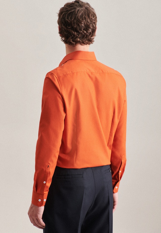 Non-iron Poplin Business Shirt in Slim with Kent-Collar in Orange |  Seidensticker Onlineshop